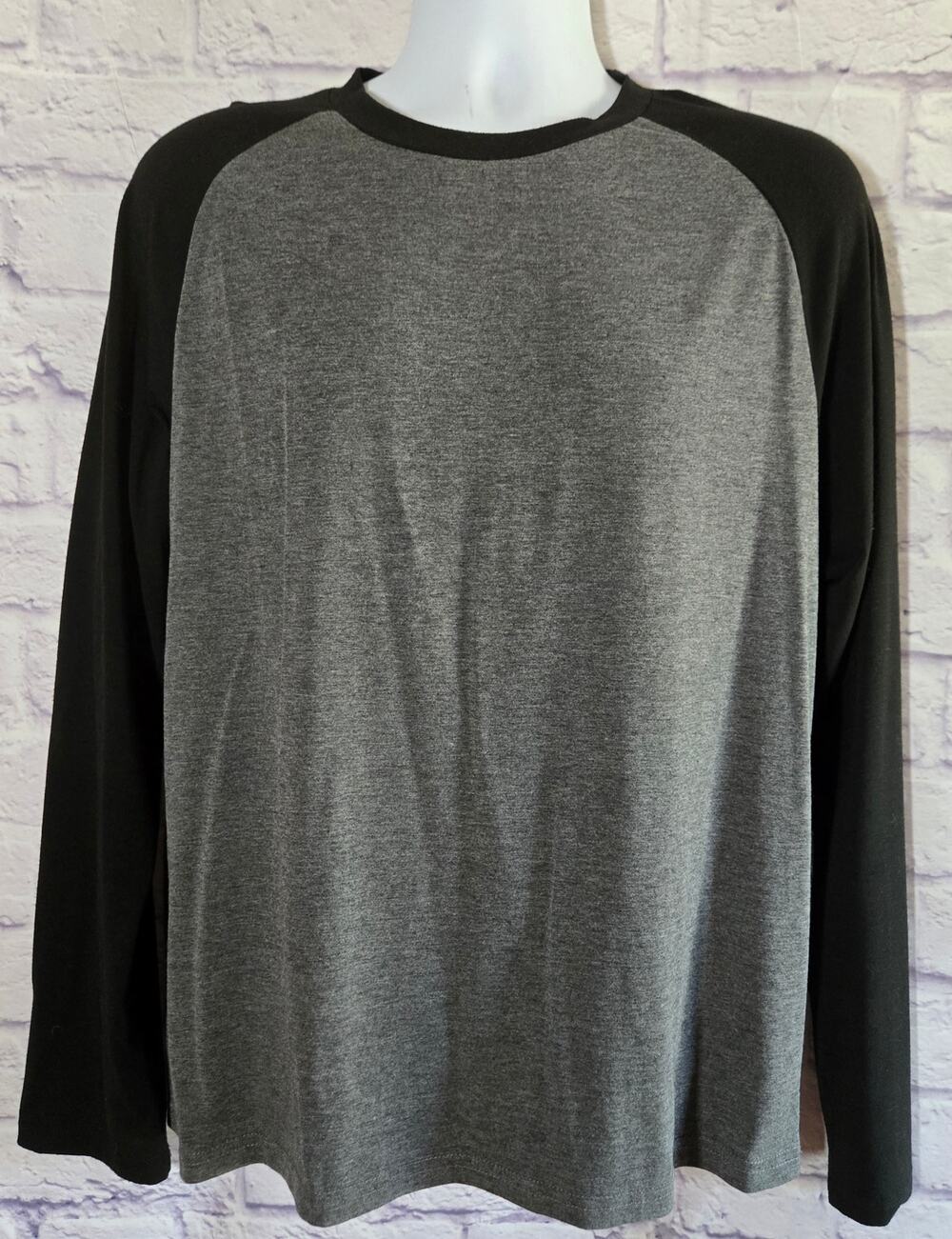 Shein Black Charcoal Raglan Long Sleeves T Shirt Large NWOTS